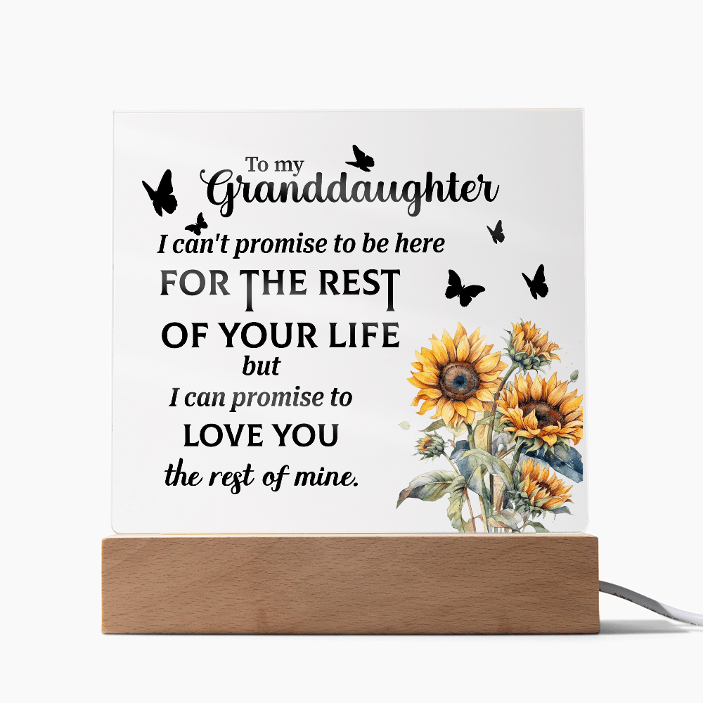 To my Granddaughter Acrylic Square Plaque - Beauty Belliss